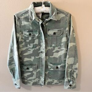 NWOT Miss Selfridge Camo Jacket Womens 2 Shacket Shirt Top Green Camouflage NEW